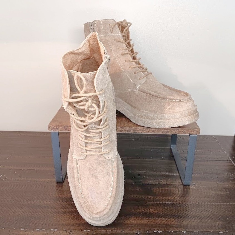 FREE PEOPLE Hiker Suede‎ Combat Boots Women's Lug Utilitarian Size 40/9.5-10 - Picture 3 of 13